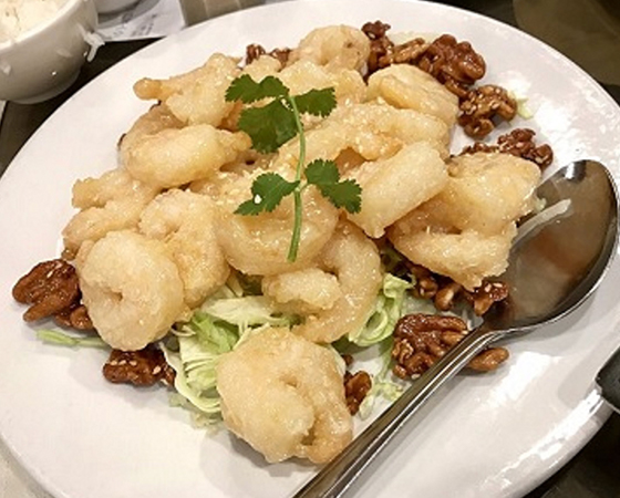 Image: Honey Walnut Creamy Shrimp 
                 西汁蜜桃蝦球